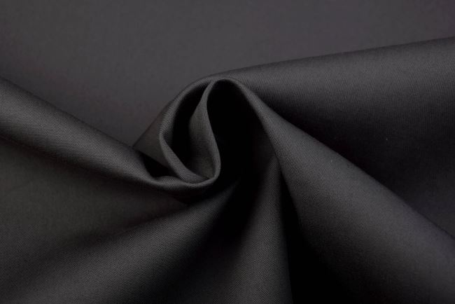 Bavlnený keper - Gabardén v tmavo šedej farbe TI585