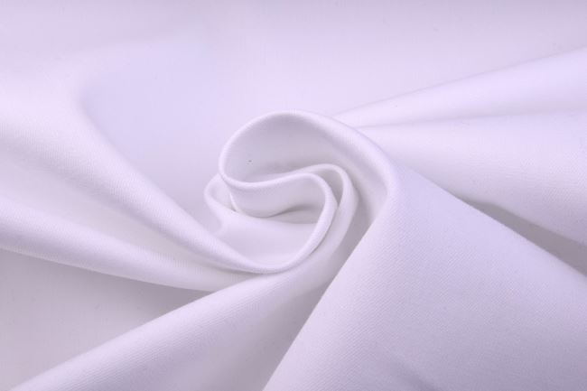 Bavlnený keper - Gabardén v bielej farbe TI577